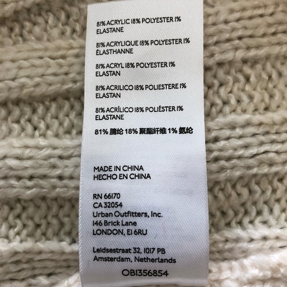 BDG Ribbed Knit Yellow & Red Striped Turtleneck Sweater Size XS - Picture 10 of 10